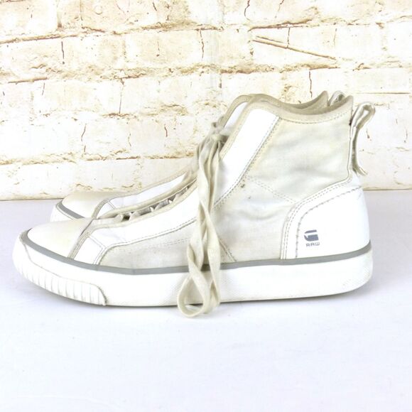 G-Star Raw Scuba High Top Fashion Sneaker Men 43 EU 10 US M White Techwear FLAWS - Picture 7 of 16